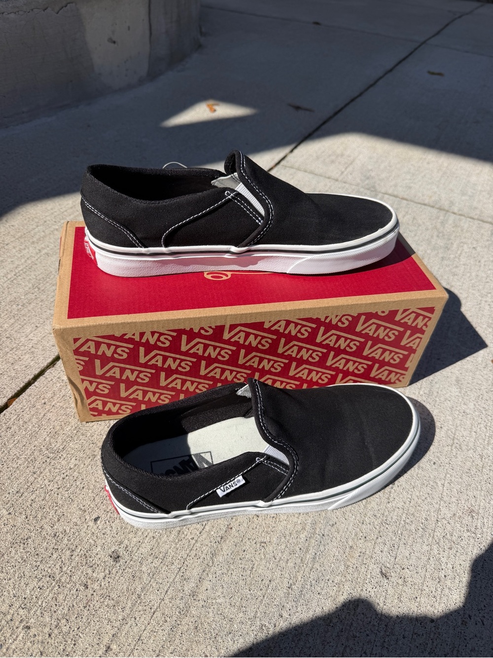 Vans Black Slip-On Canvas Loafers unisex